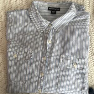 American living pull over blouse size XL. Blue stripe